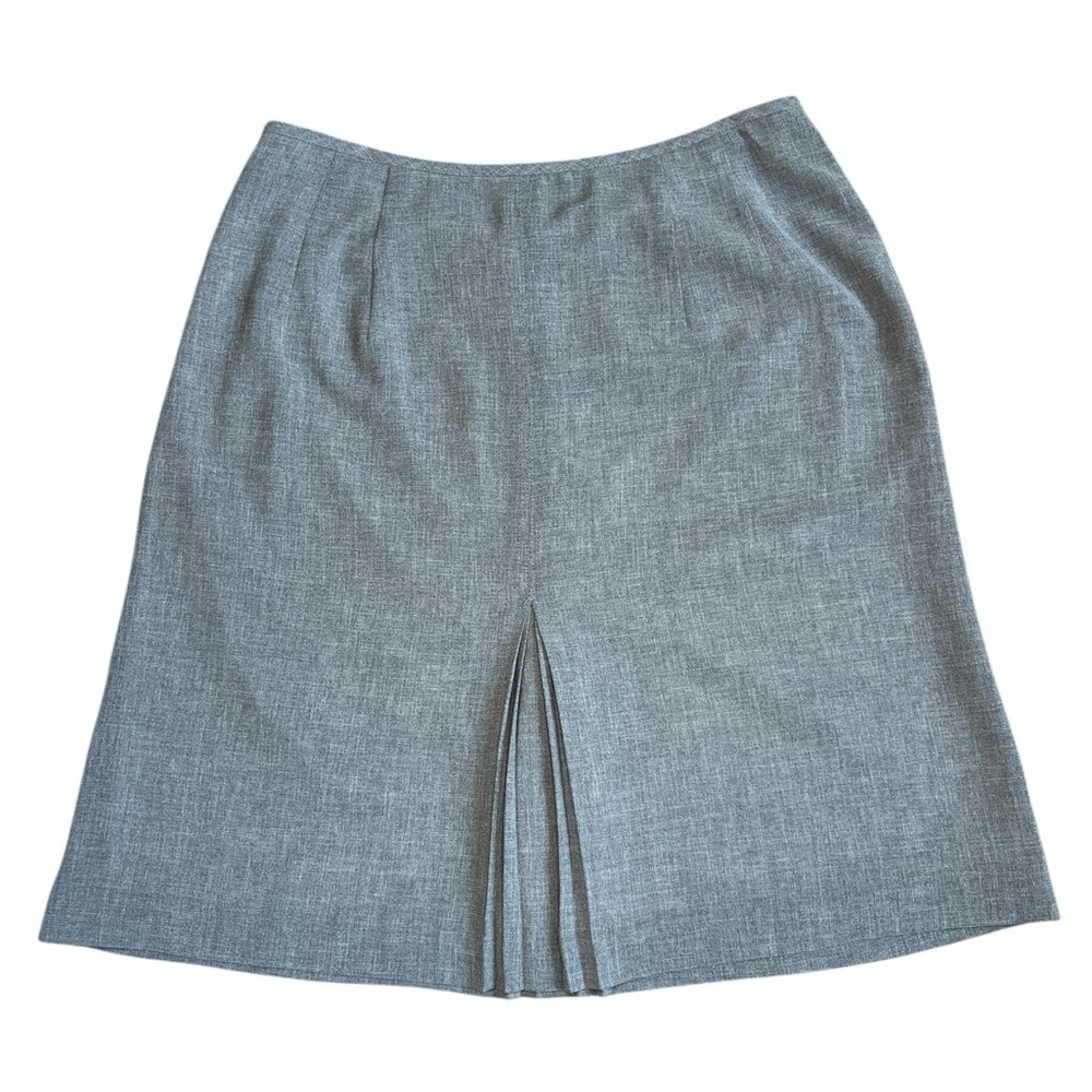 J. Crew tailored skirt kick pleats heather gray crepe 8 - Picture 2 of 12